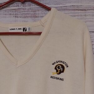 Vintage Washington Redskins Logo 7 Cream Sweater with Embroidered logo